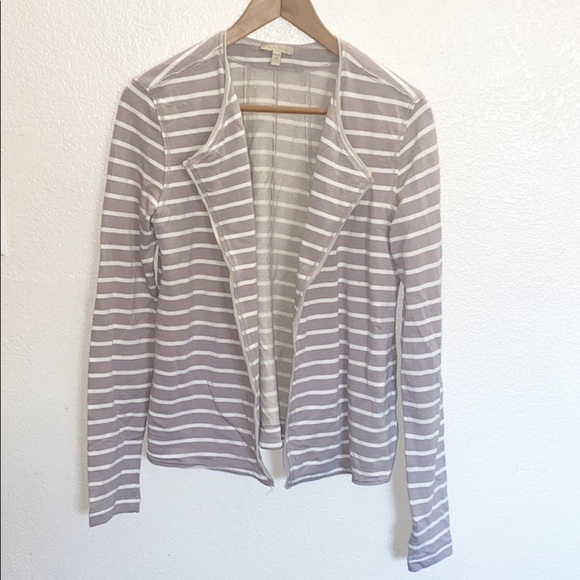 Bordeaux Anthropologie Striped Open Cardigan - Picture 2 of 9
